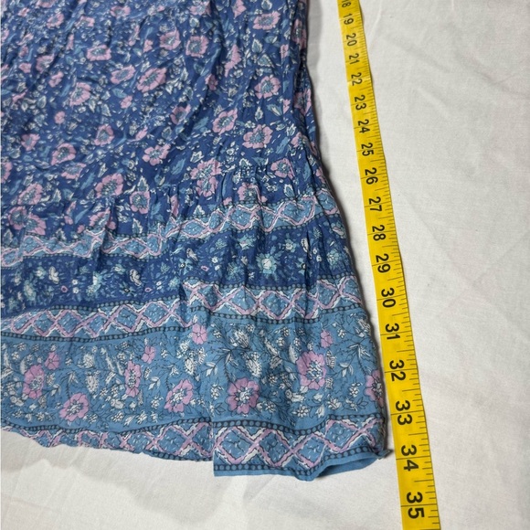 J. Crew Vintage Blue Floral Strapless Midi Dress size medium - Picture 5 of 8